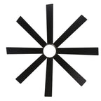Ventilatore da soffitto nero da 65 pollici con 8 pale, LED, luce e telecomando
