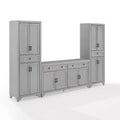 3-teiliges Tara-Sideboard- und Vorratsschrank-Set im Used-Look – Crosley
