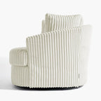 Set di 2 poltrone girevoli a conchiglia oversize da 43 W in morbido velluto a coste con cuscini