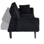 Divano letto a due posti convertibile – Corduroy, schienale regolabile e portabicchieri, 183 cm
