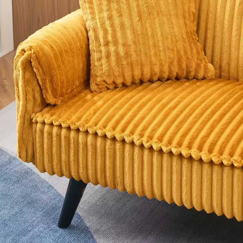 Divano letto a due posti convertibile – Corduroy, schienale regolabile e portabicchieri, 183 cm