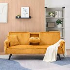 Divano letto a due posti convertibile – Corduroy, schienale regolabile e portabicchieri, 183 cm