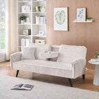 Divano letto a due posti convertibile – Corduroy, schienale regolabile e portabicchieri, 183 cm