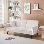 Divano letto a due posti convertibile – Corduroy, schienale regolabile e portabicchieri, 183 cm