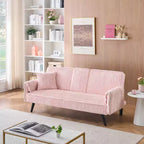 Divano letto a due posti convertibile – Corduroy, schienale regolabile e portabicchieri, 183 cm