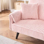 Divano letto a due posti convertibile – Corduroy, schienale regolabile e portabicchieri, 183 cm