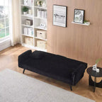 Divano letto a due posti convertibile – Corduroy, schienale regolabile e portabicchieri, 183 cm