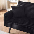 Divano letto a due posti convertibile – Corduroy, schienale regolabile e portabicchieri, 183 cm