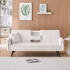 Divano letto a due posti convertibile – Corduroy, schienale regolabile e portabicchieri, 183 cm