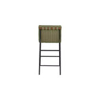 Vegan Leather Counter Stool – Matte Black Frame, Walnut Dowel