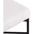 Cream Linen Counter Stools – Curved Back, Matte Black Frame, Set of 2