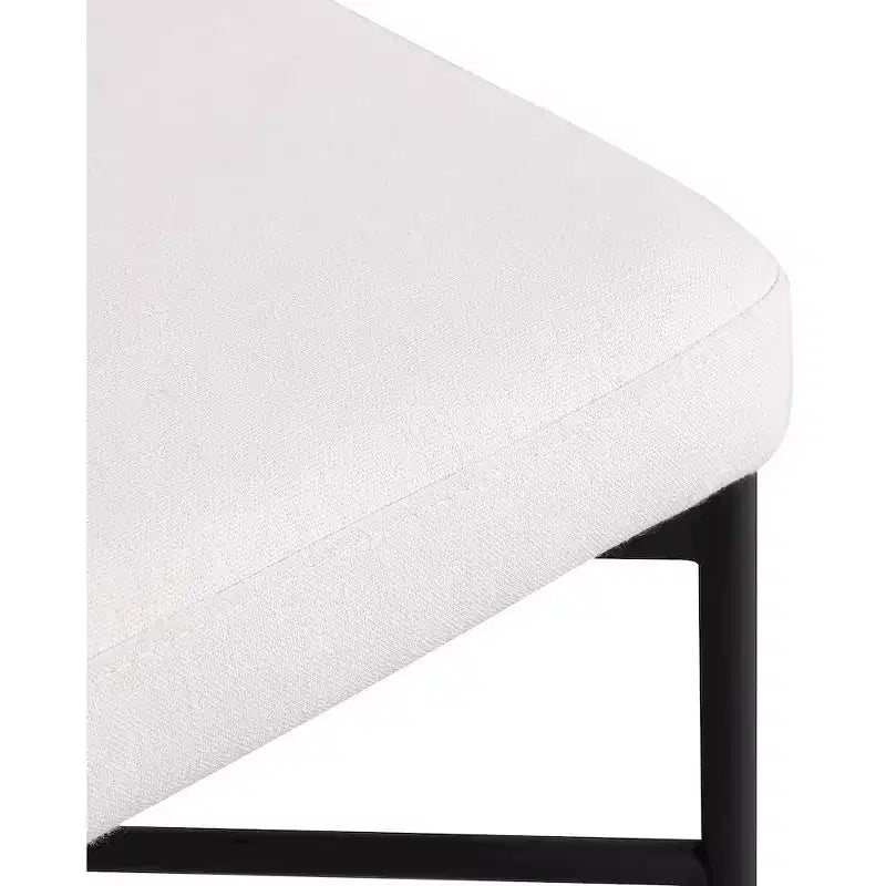Cream Linen Counter Stools – Curved Back, Matte Black Frame, Set of 2