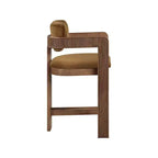 Sgabello Saddle Velvet Counter – Legno di noce scanalato, velluto 460 GSM