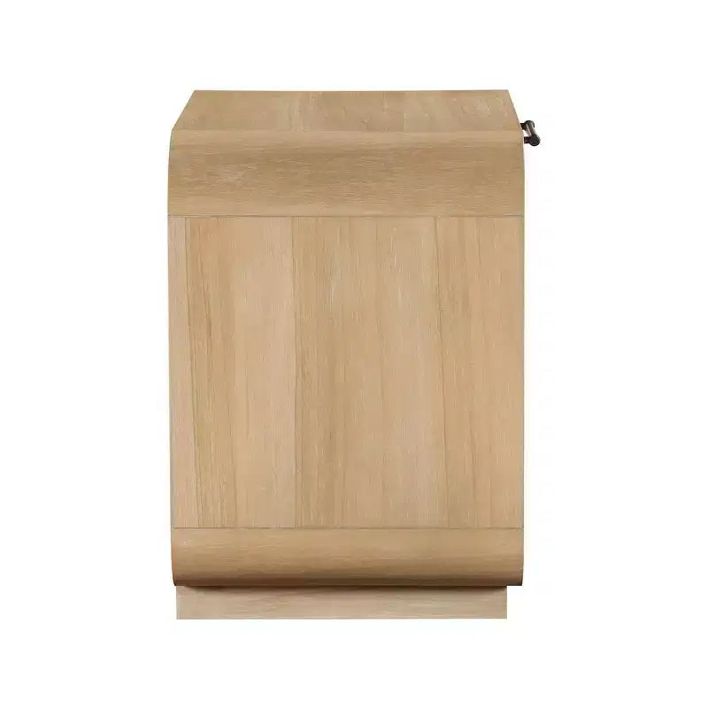 Comodino Windsor in legno di gomma naturale – Comodino in canna in stile moderno di metà secolo