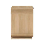 Comodino Windsor in legno di gomma naturale – Comodino in canna in stile moderno di metà secolo