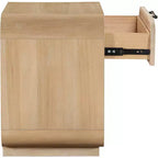 Comodino Windsor in legno di gomma naturale – Comodino in canna in stile moderno di metà secolo