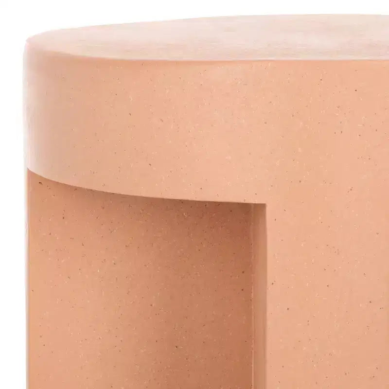 Round Accent Table – White Sculptural Cross Base, Modern Indoor Design