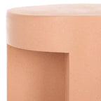 Round Accent Table – White Sculptural Cross Base, Modern Indoor Design