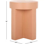 Round Accent Table – White Sculptural Cross Base, Modern Indoor Design