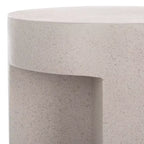 Round Accent Table – White Sculptural Cross Base, Modern Indoor Design