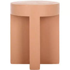 Round Accent Table – White Sculptural Cross Base, Modern Indoor Design