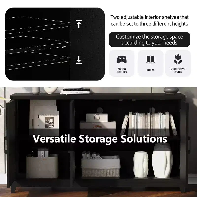Mobile TV Moderno per Televisori fino a 65" – Credenza Multimediale con 2 Armadietti Contenitori