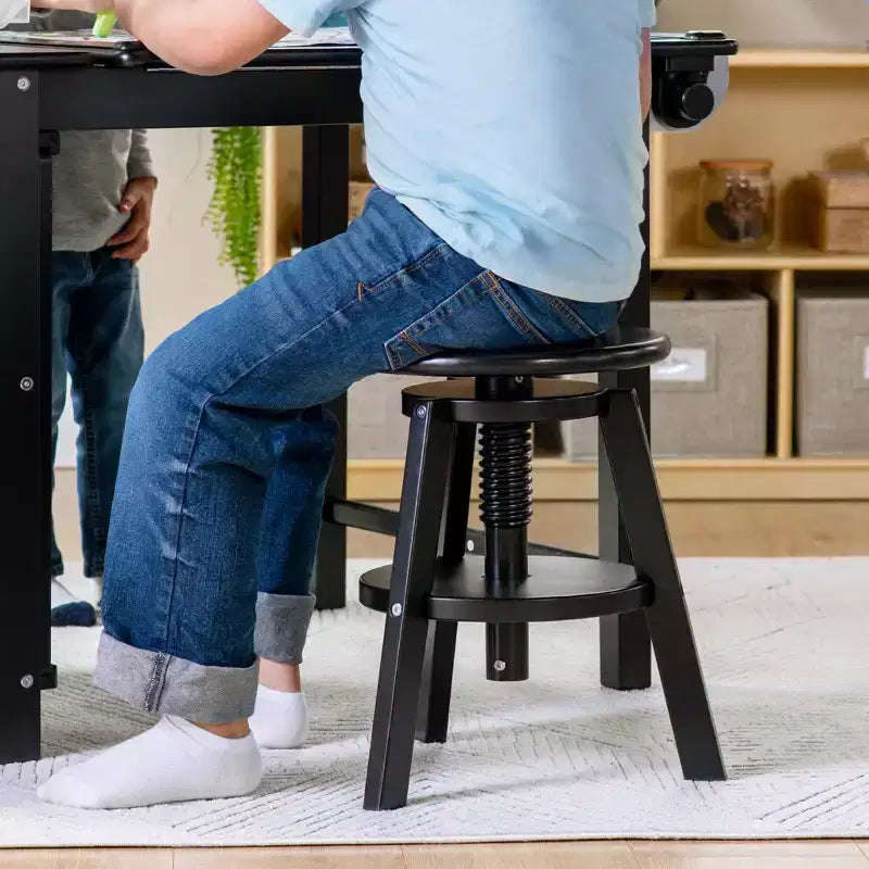 Sgabello da disegno in legno regolabile per bambini – Sedia girevole da studio d'arte 40-45 cm