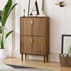 Mobile scarpiera mid-century – 2 ante a ribalta, ripiani regolabili, 95,8 cm di altezza