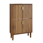 Mobile scarpiera mid-century – 2 ante a ribalta, ripiani regolabili, 95,8 cm di altezza