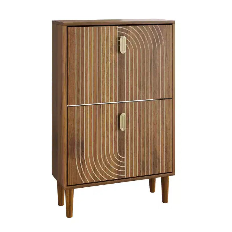 Mobile scarpiera mid-century – 2 ante a ribalta, ripiani regolabili, 95,8 cm di altezza