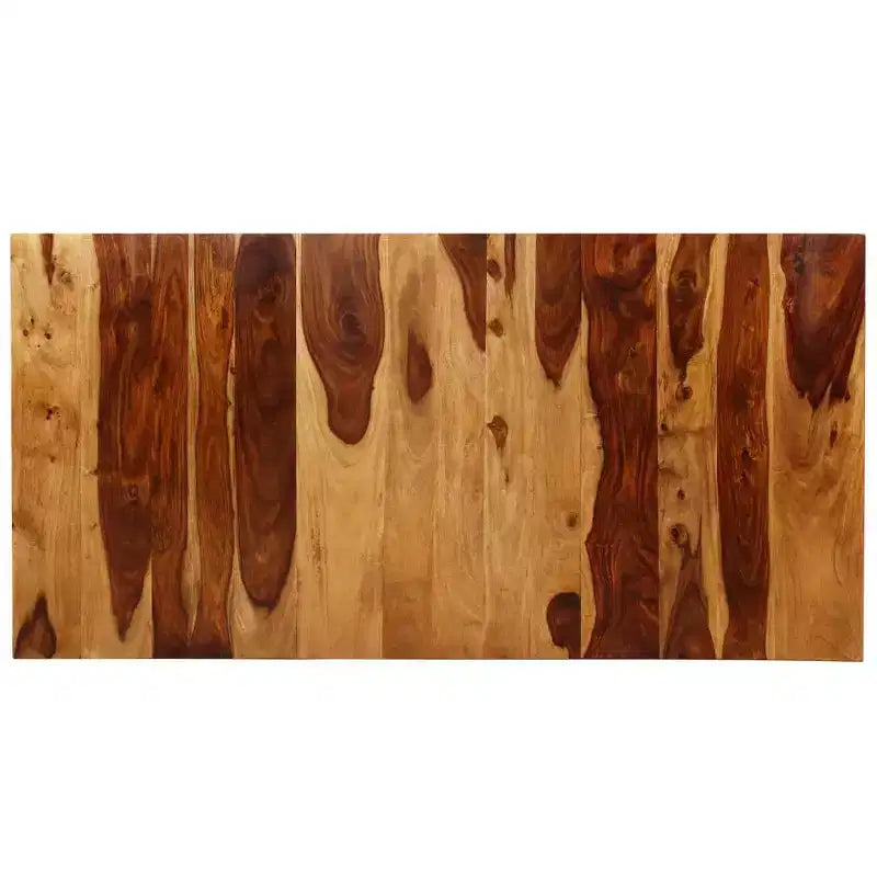 Tavolo da Pranzo Industriale – Legno Massello di Acacia e Acciaio Verniciato a Polvere, Marrone e Nero