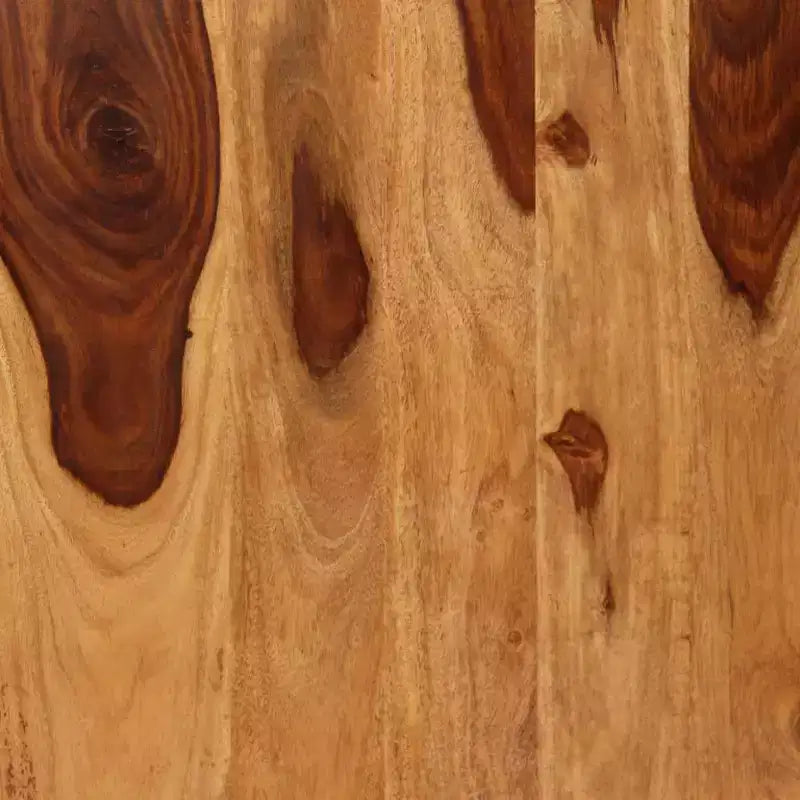 Tavolo da Pranzo Industriale – Legno Massello di Acacia e Acciaio Verniciato a Polvere, Marrone e Nero