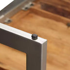 Tavolo da Pranzo Industriale – Legno Massello di Acacia e Acciaio Verniciato a Polvere, Marrone e Nero