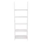 Scaffale a Scala a 5 Ripiani – Organizzatore Espositivo in Legno per Libri e Oggetti Decorativi, Bianco