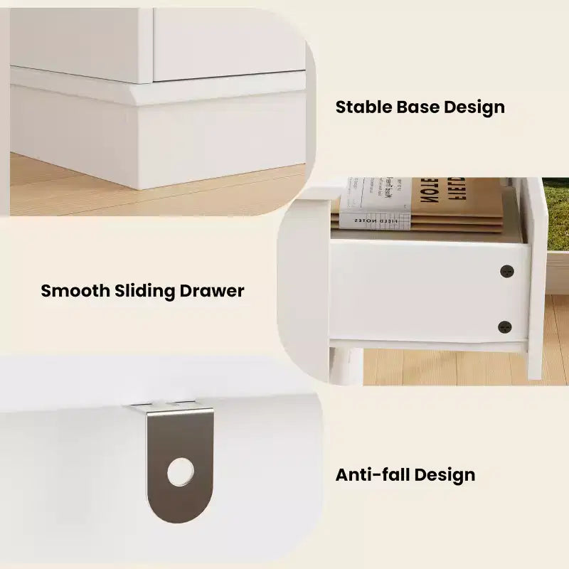 Comò Orizzontale a 8 Cassetti – 130 cm di Larghezza, MDF Antigraffio, Cassetti in Simil Lino