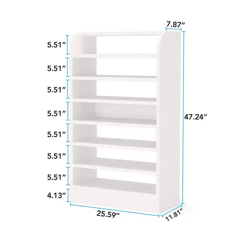 Scarpiera in legno da 120 cm – Scaffale aperto a 8 ripiani per ingresso