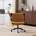 Sedia Girevole in Pelle Oliata Cerata con Braccioli Ribaltabili – Ergonomica, Girevole a 360°