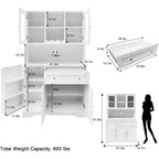 Dispensa da Cucina Alta 180 cm – Credenza/Mobile Caffè con Cassetti e Piano di Lavoro Aperto