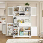 Dispensa da Cucina Alta 180 cm – Credenza/Mobile Caffè con Cassetti e Piano di Lavoro Aperto