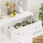 Dispensa da Cucina Alta 180 cm – Credenza/Mobile Caffè con Cassetti e Piano di Lavoro Aperto
