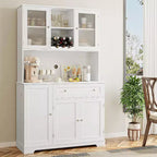 Dispensa da Cucina Alta 180 cm – Credenza/Mobile Caffè con Cassetti e Piano di Lavoro Aperto