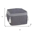 Pouf poggiapiedi ottomano geometrico in cotone blu da 45,7 cm – Versatile poggiapiedi e seduta extra
