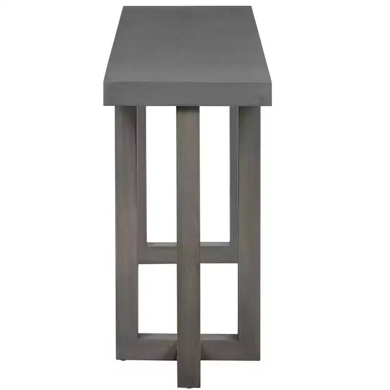 Consolle Minimalista da 63" – Gambe in Legno Massello, Piano Spesso, Nera