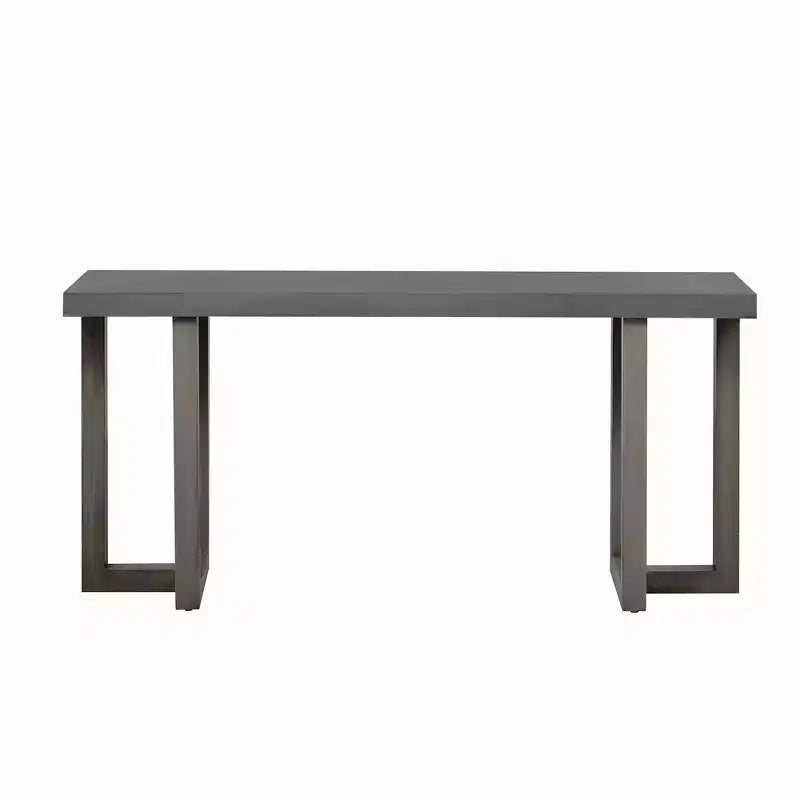 Consolle Minimalista da 63" – Gambe in Legno Massello, Piano Spesso, Nera