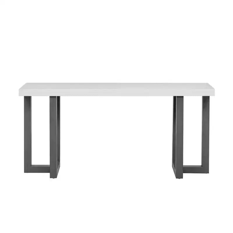 Consolle Minimalista da 63" – Gambe in Legno Massello, Piano Spesso, Nera
