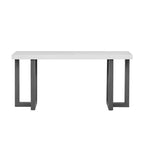 Consolle Minimalista da 63" – Gambe in Legno Massello, Piano Spesso, Nera
