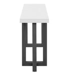 Consolle Minimalista da 63" – Gambe in Legno Massello, Piano Spesso, Nera
