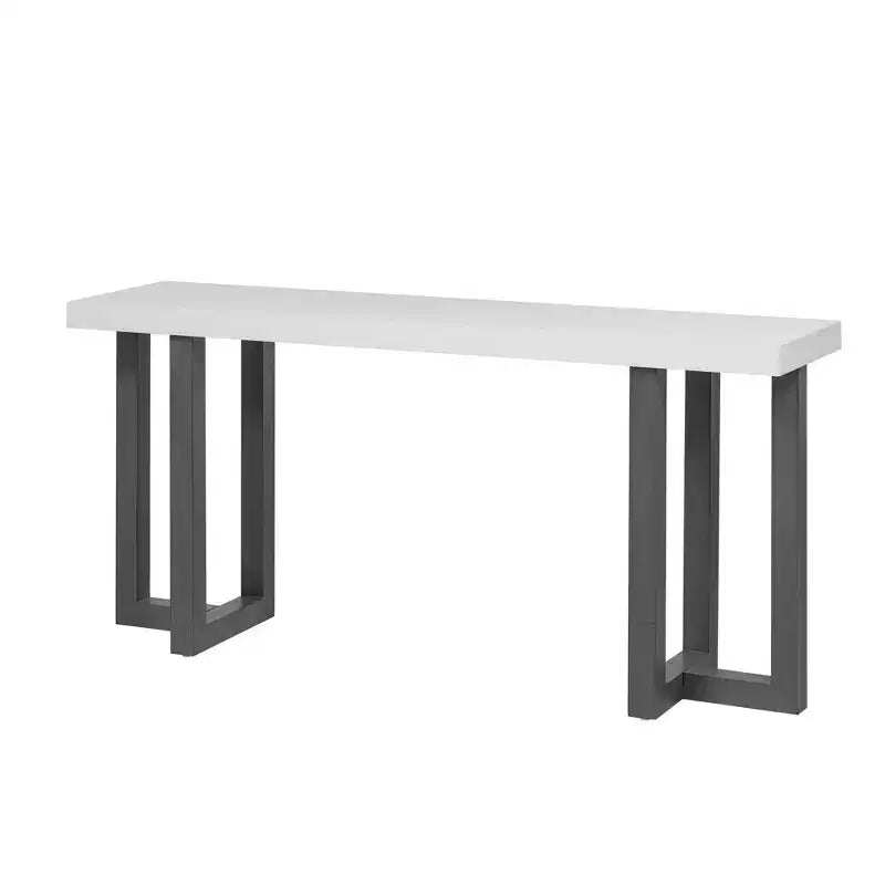 Consolle Minimalista da 63" – Gambe in Legno Massello, Piano Spesso, Nera