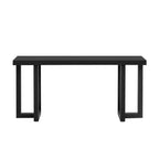 Consolle Minimalista da 63" – Gambe in Legno Massello, Piano Spesso, Nera