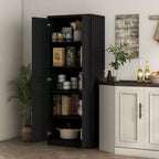 Dispensa da Cucina a 2 Ante da 63", Mobile Indipendente con 2 Ripiani Regolabili per la Sala da Pranzo